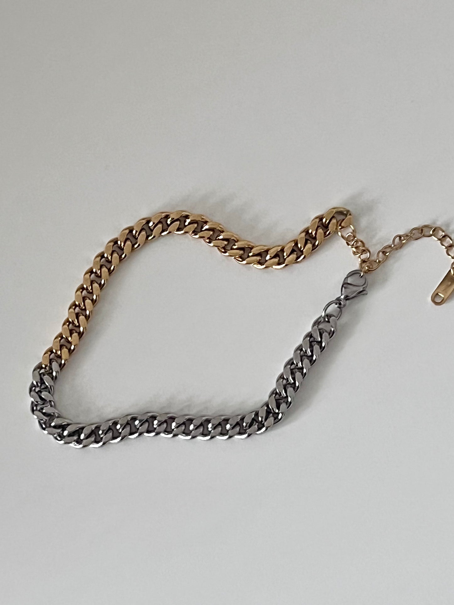 Mixed Metal Cuban Anklet