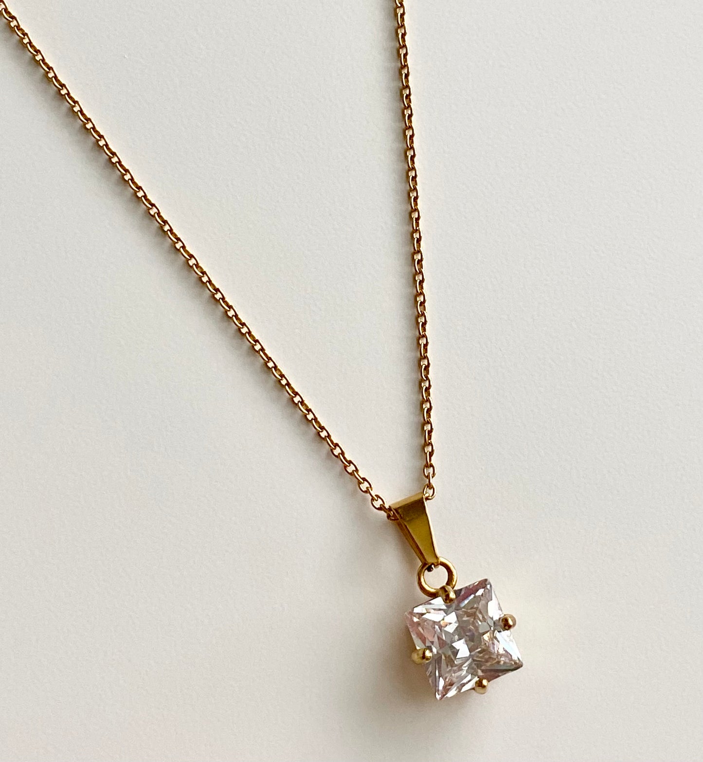 Tiana Princess Cut Pendant Necklace