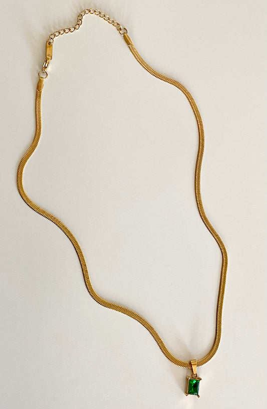 Sanai Emerald Herringbone Chain