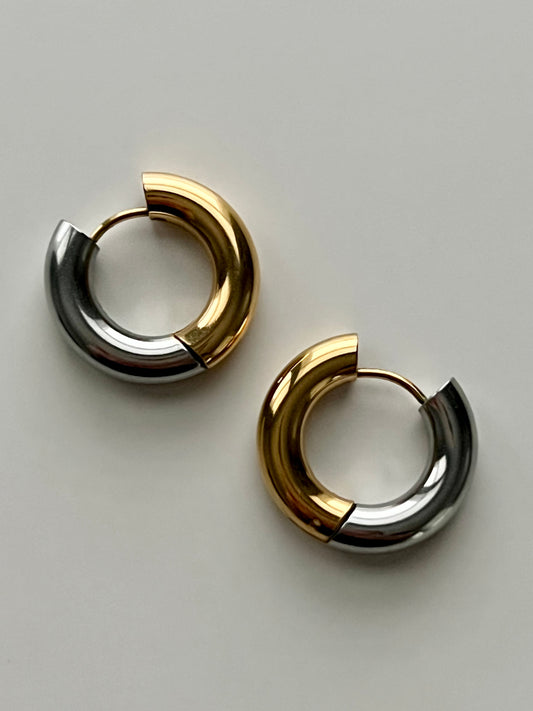 Mixed Metal Mini Hoops